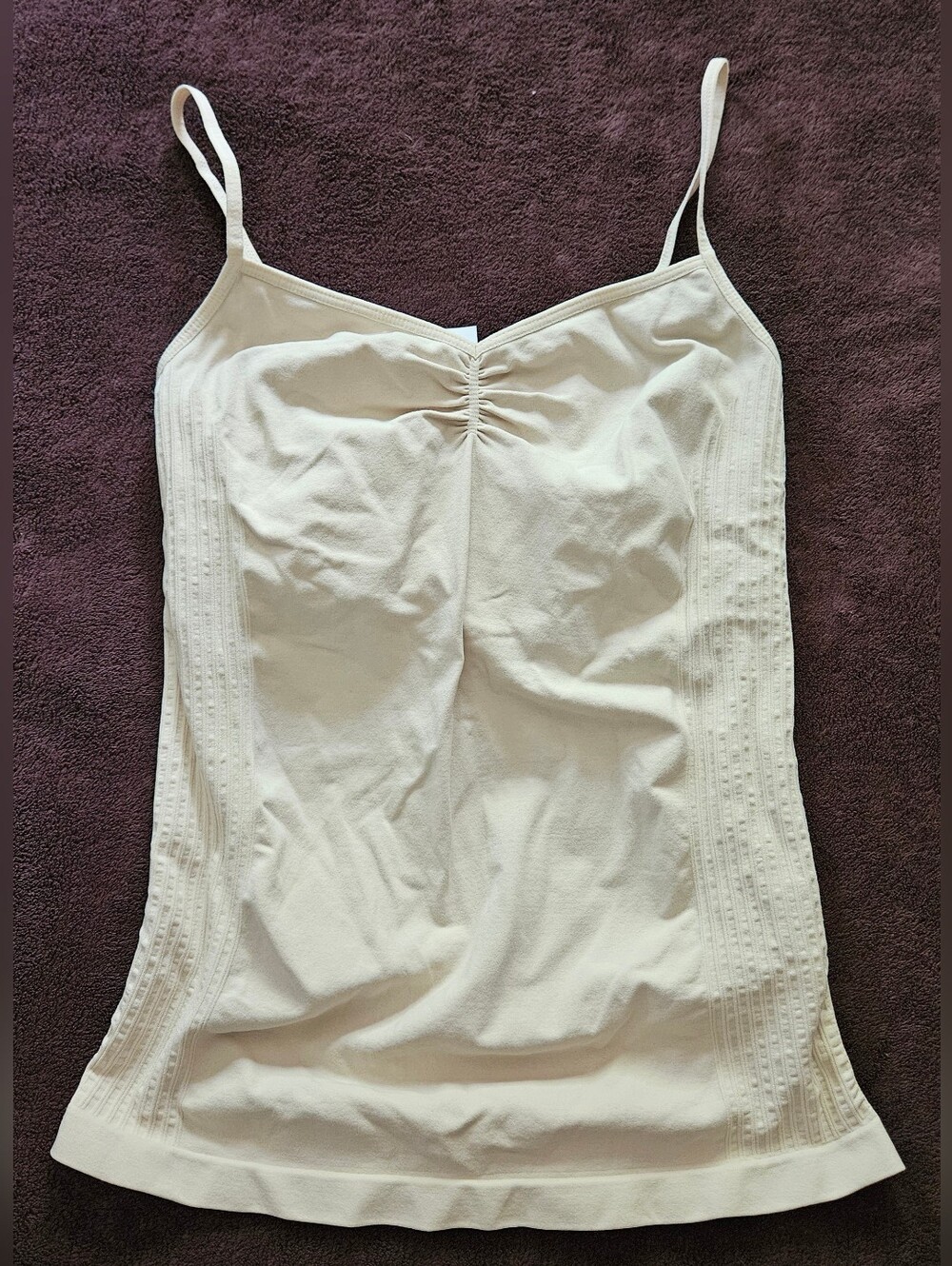 Bebe Beige Rayne Ruched Cami Top M/L - NWT